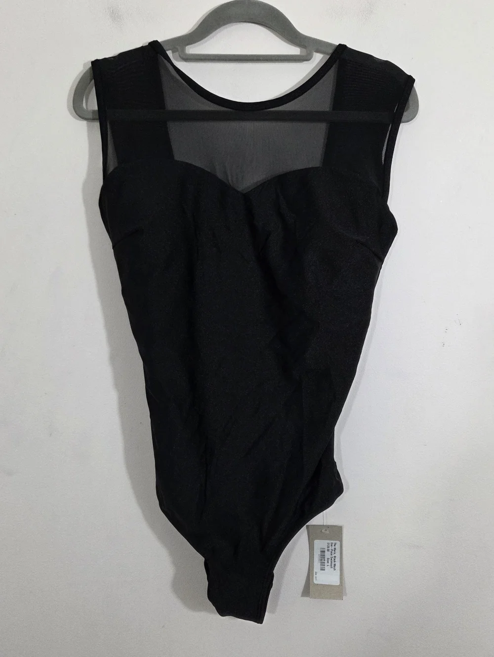 NWT Albion The Maria Black Mesh One-Piece Swimsuit Size Large - Picture 3 of 11
